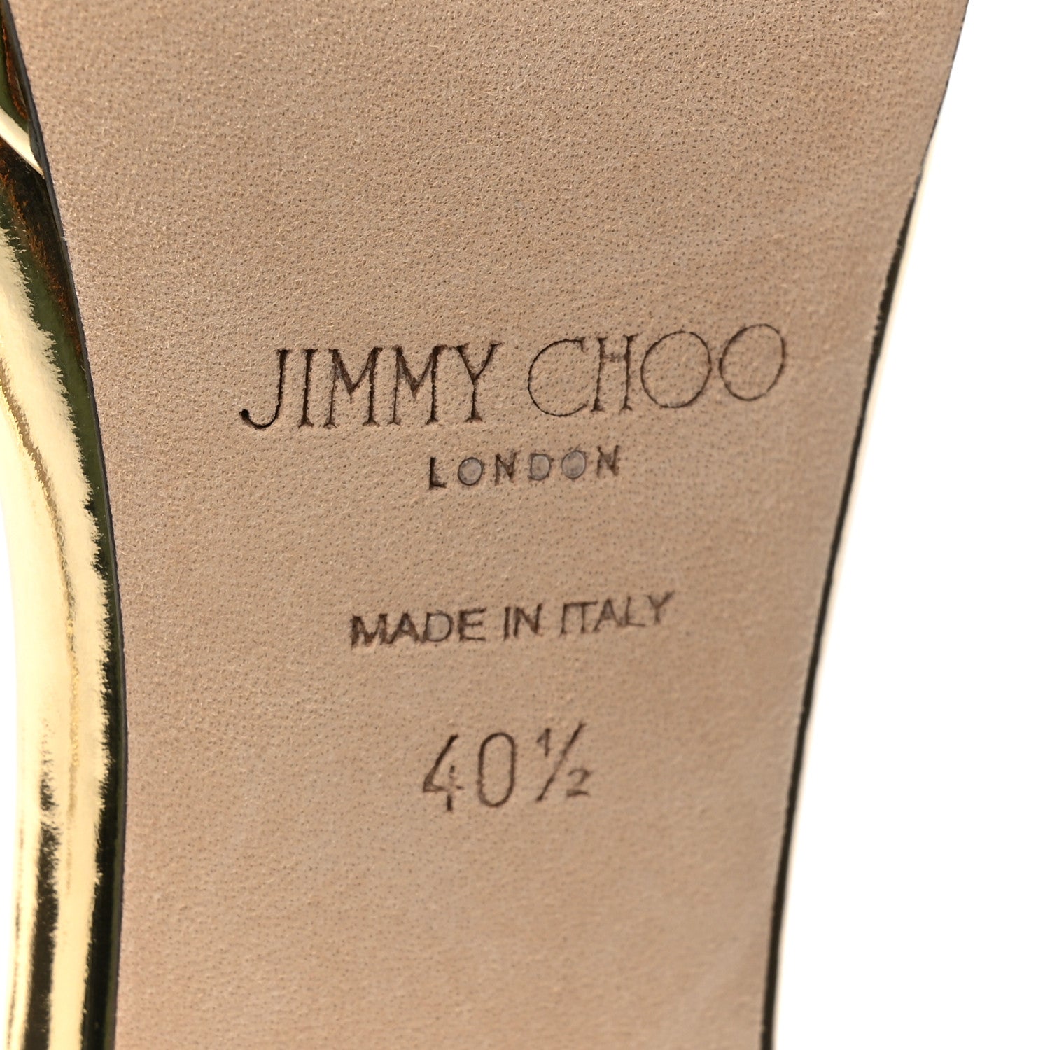 Jimmy Choo Metallic Calfskin Alva 120 Sandals 40.5 Gold 6 of 9