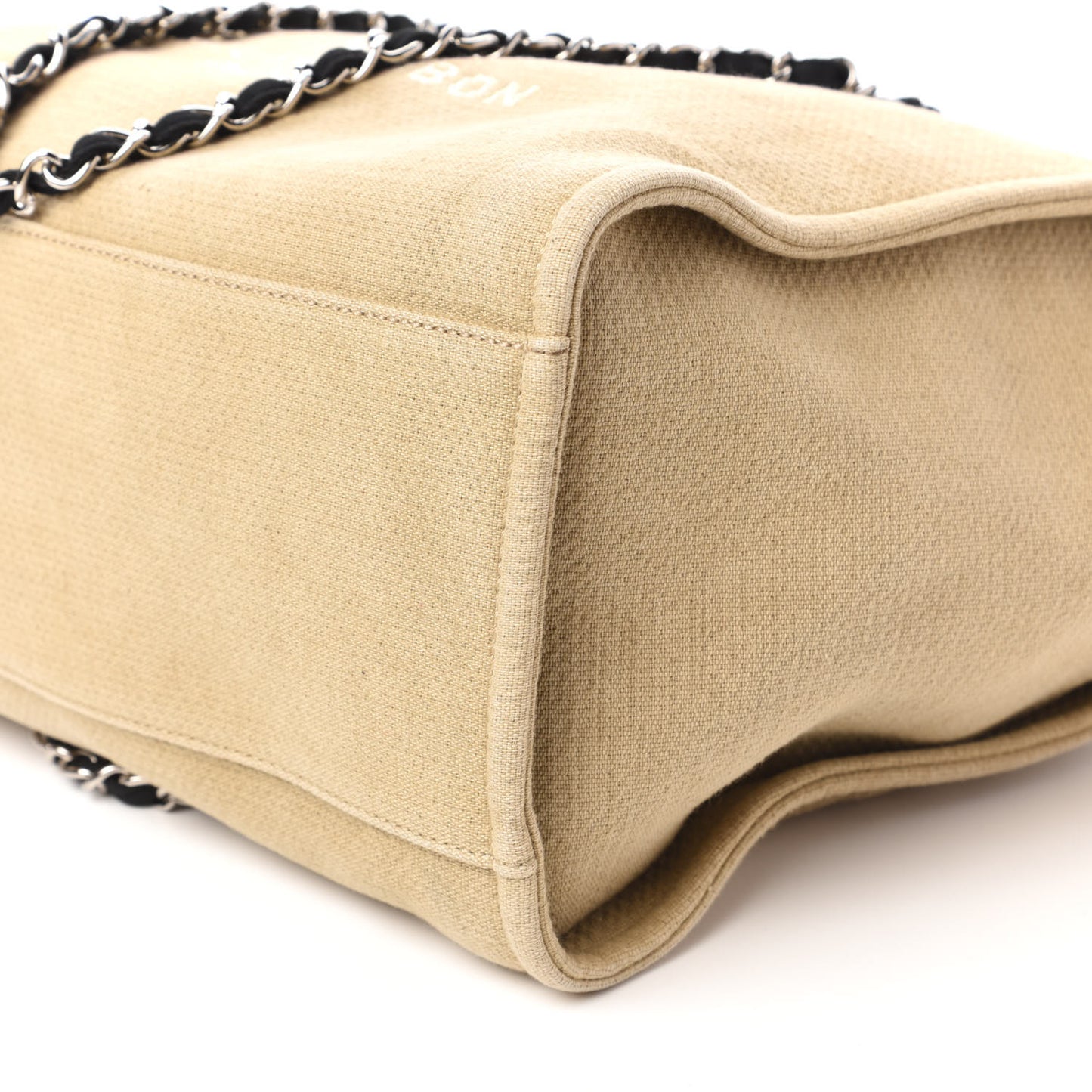 Canvas Medium Deauville Tote Beige Black