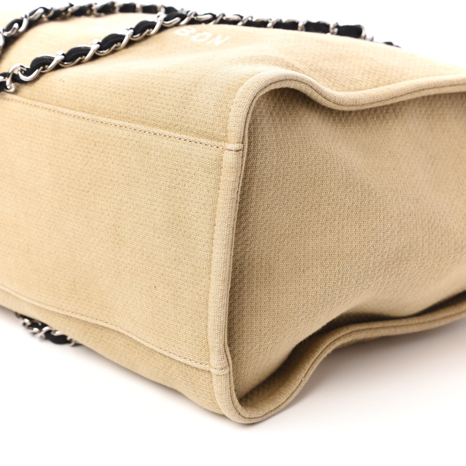 Chanel Canvas Medium Deauville Tote Beige Black 7 of 10