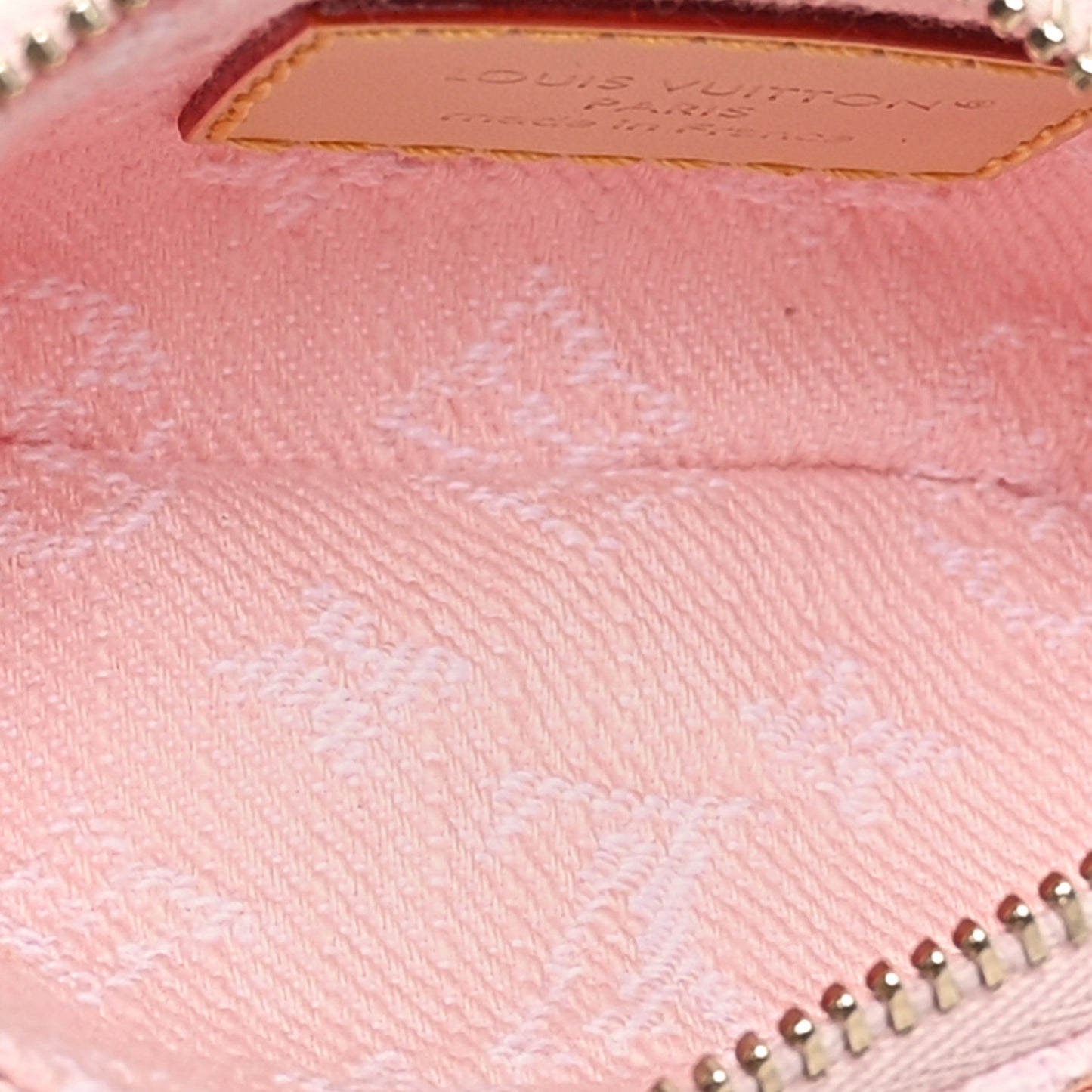Monogram Denim Key Pouch Washed Pink