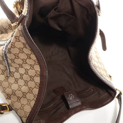 Gucci Monogram Medium Jockey Tote Brown 5 of 8