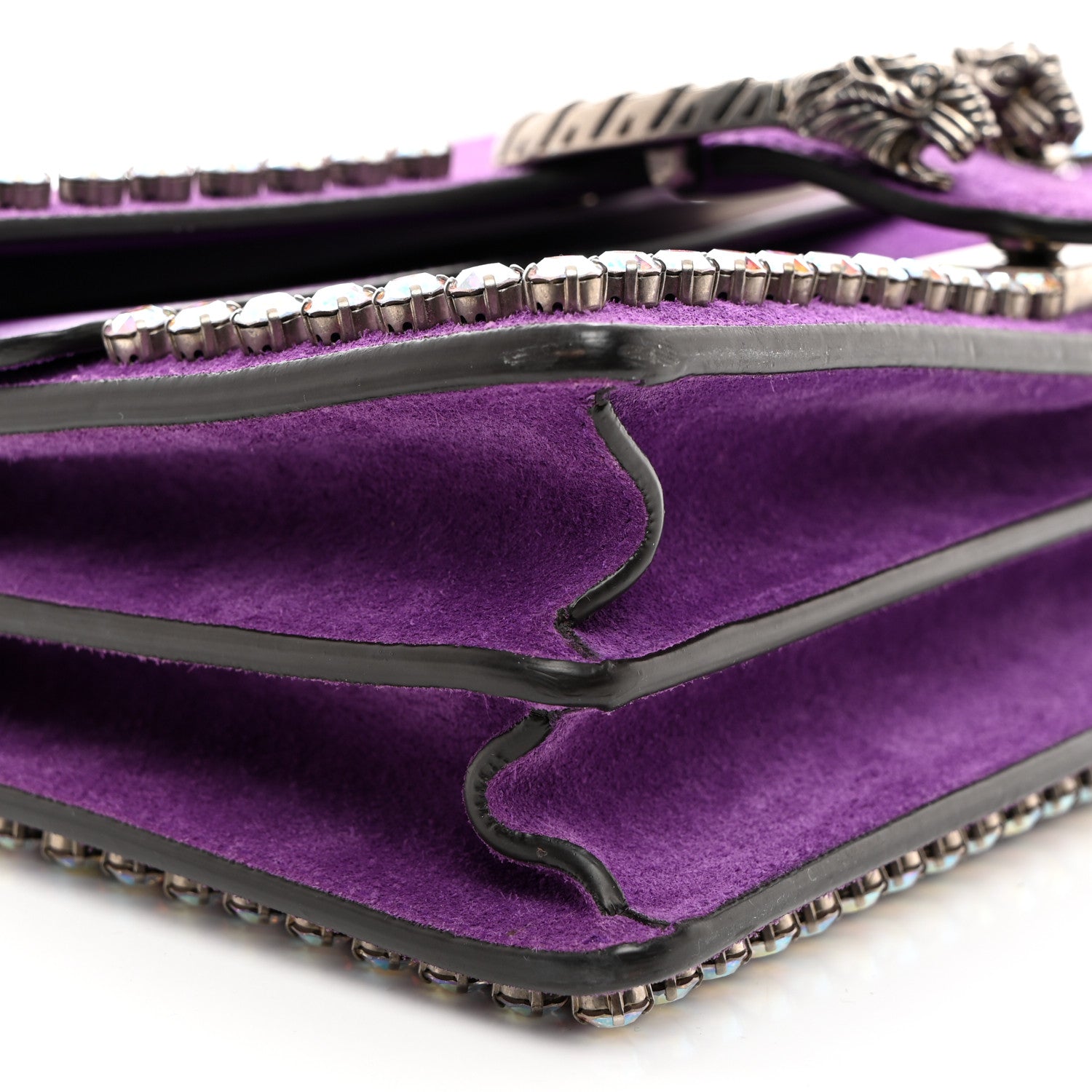 Gucci Suede Crystal Small Dionysus Shoulder Bag Bright Purple 9 of 10