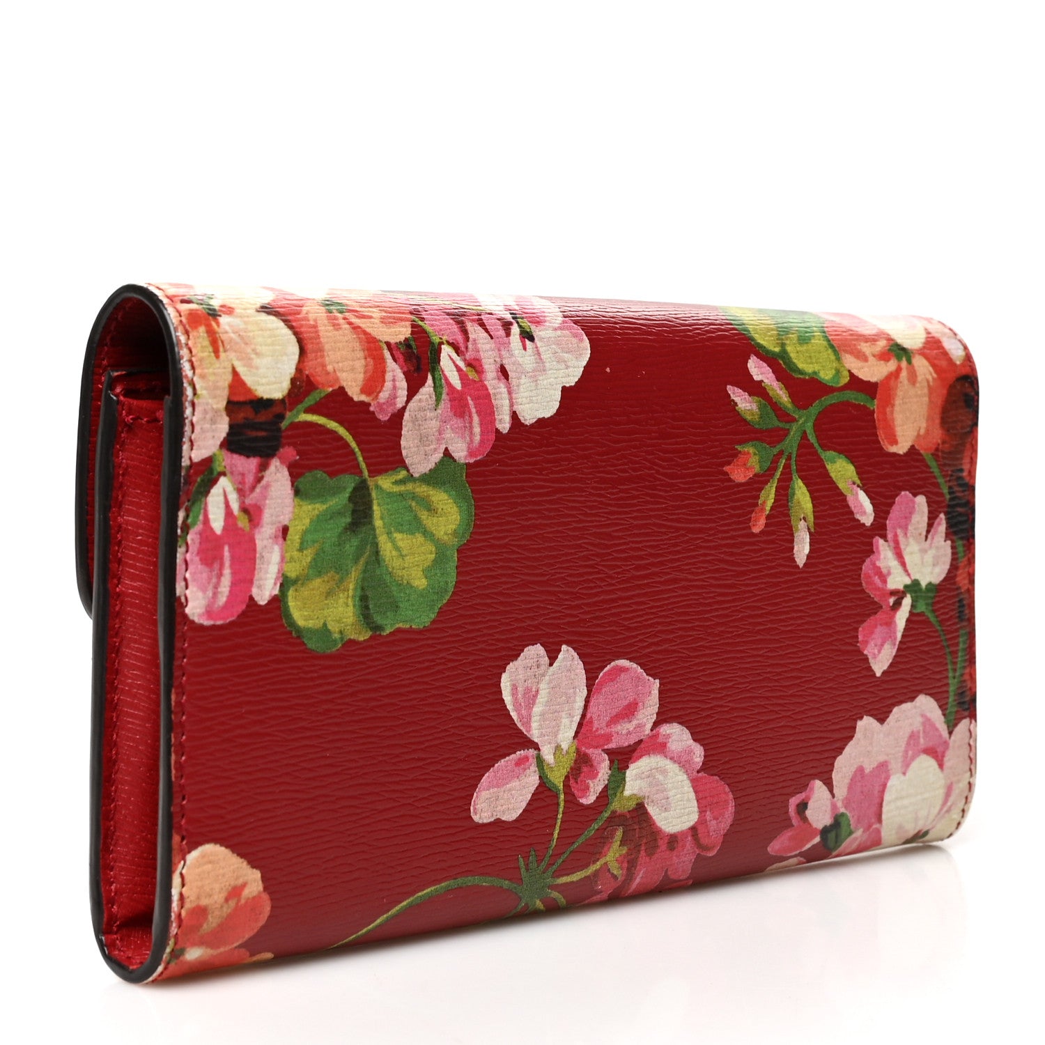 Gucci Shangai Calfskin Blooms Print Icon Continental Wallet Romantic Cerise Multicolor 3 of 6