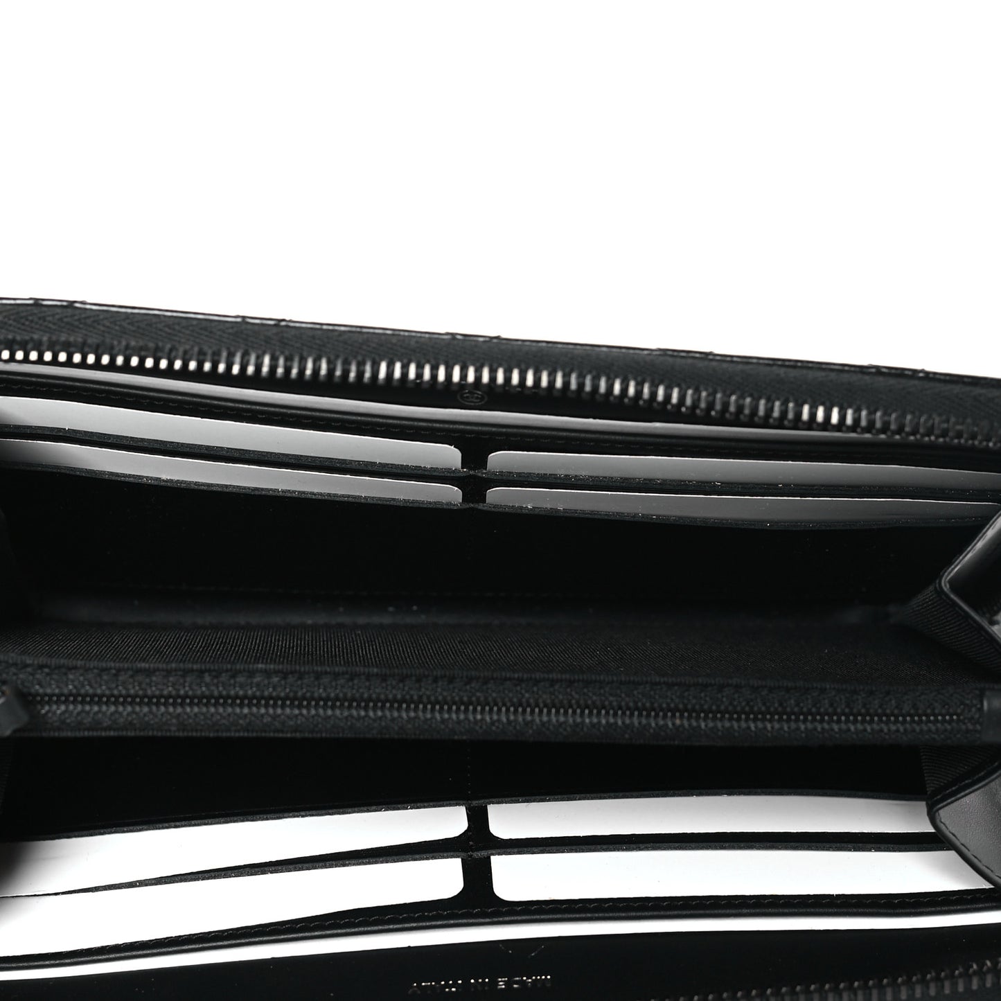 Glazed Aged Calfskin Quilted Reissue Large Gusset Zip Around Wallet So Black