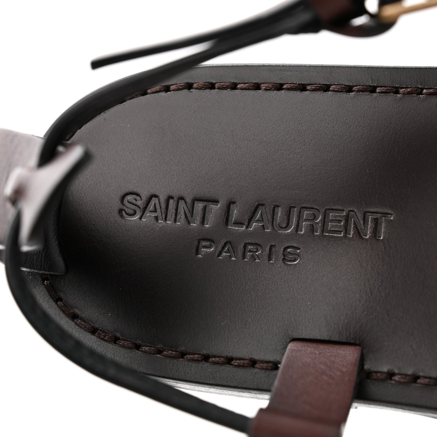 Calfskin Culver Flat Sandals 39 Dark Brown