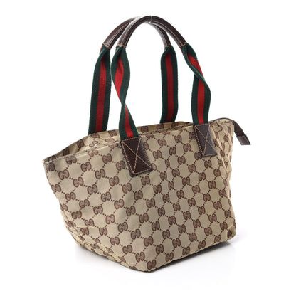 Gucci GG Monogram Small Web Handle Bucket Tote Dark Brown 3 of 10