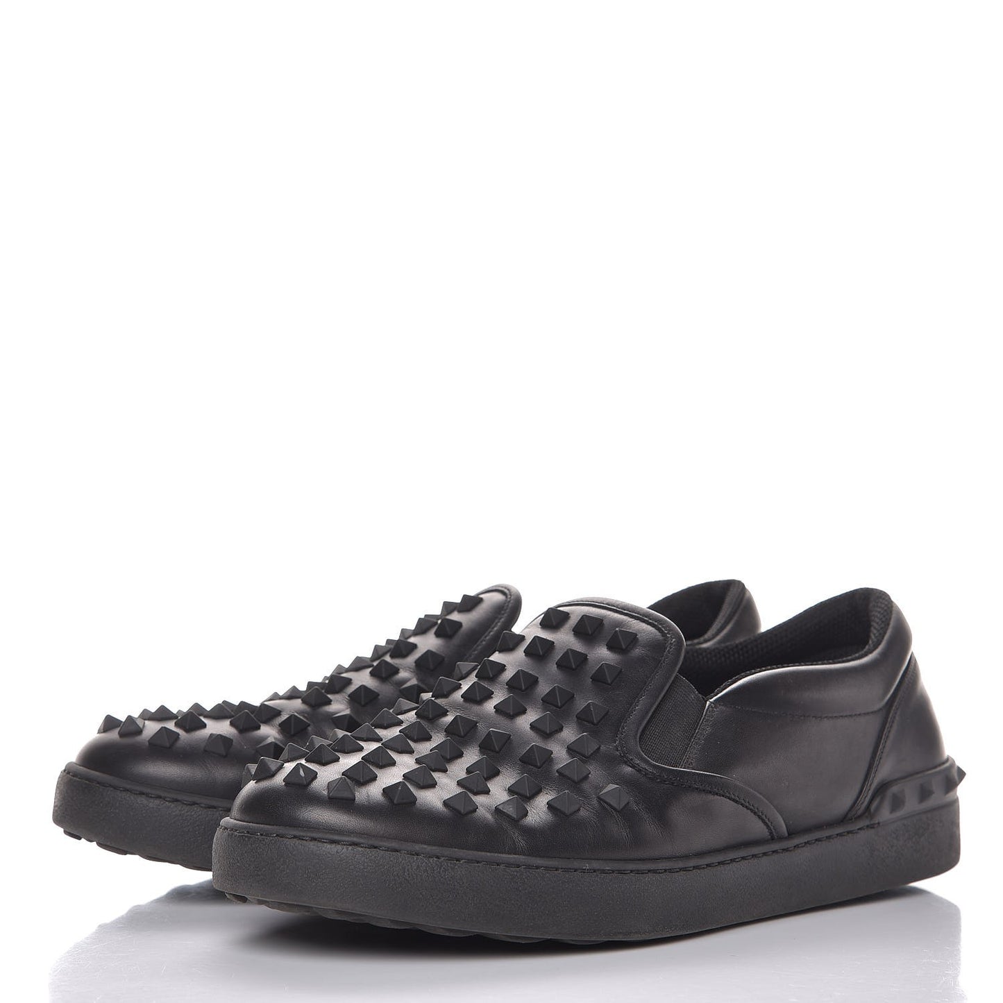 Vitello Rockstud Slip On Sneakers 43 Black