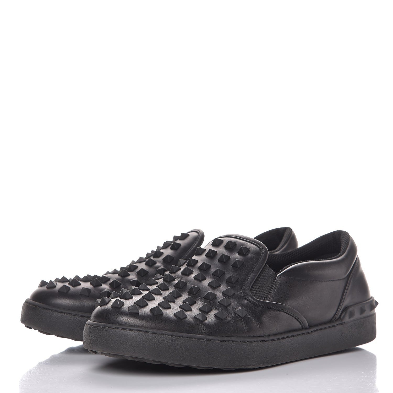 Valentino Garavani Vitello Rockstud Slip On Sneakers 43 Black 3 of 9