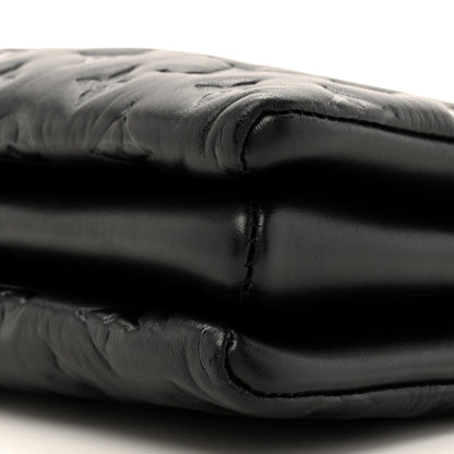 Louis Vuitton Lambskin Embossed Monogram Coussin PM Black 9 of 10