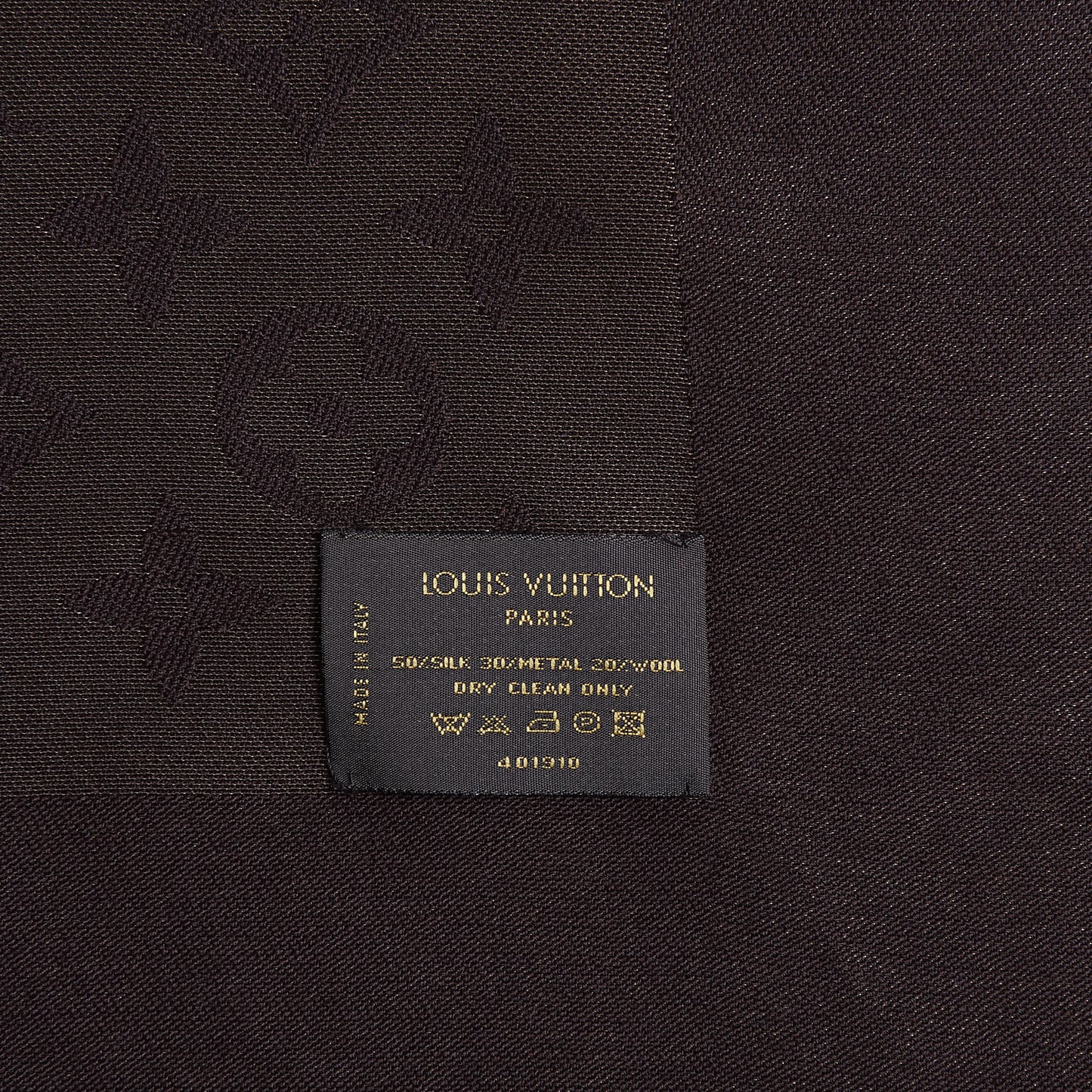 Silk Lurex Wool Monogram Shine Shawl Brown