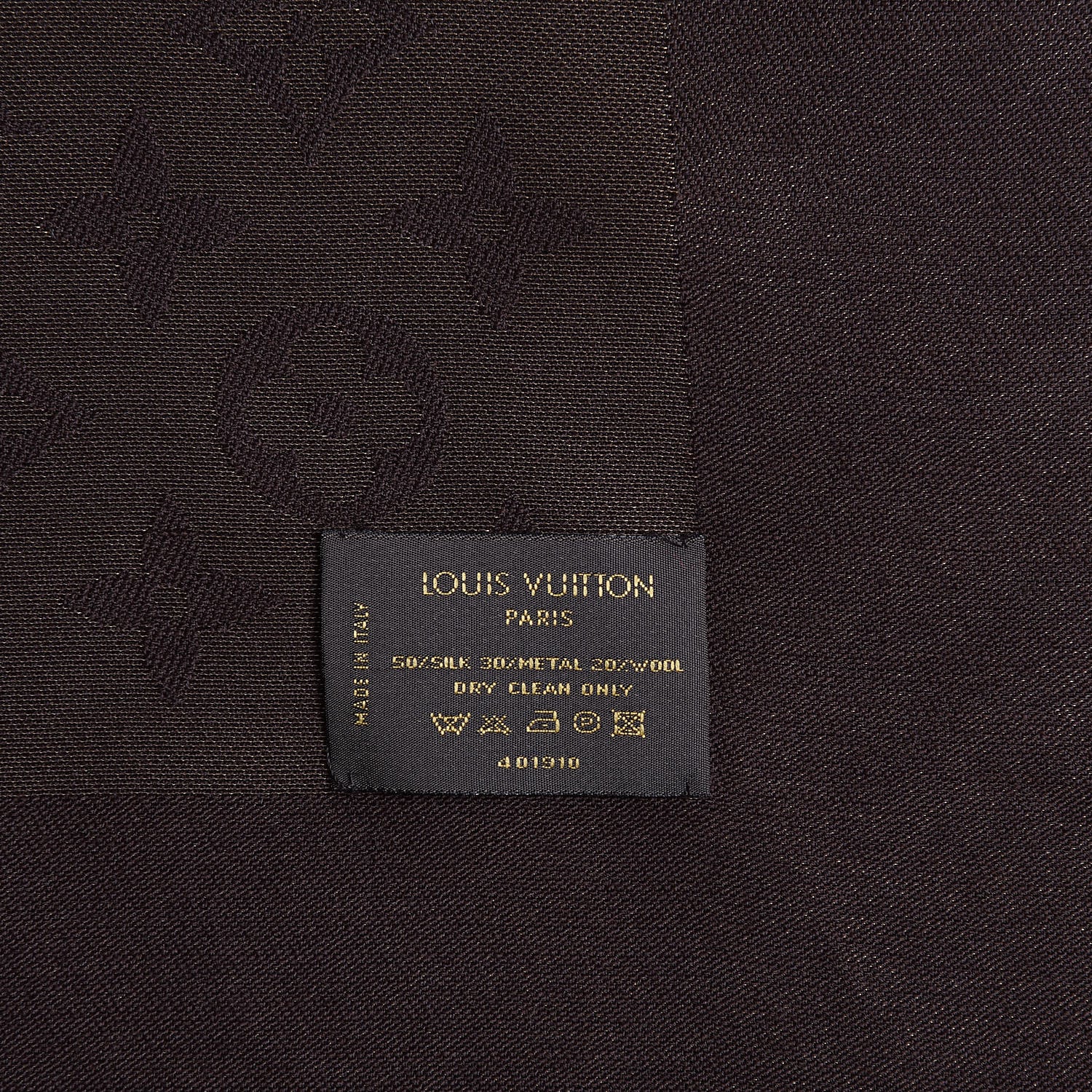 Louis Vuitton Silk Lurex Wool Monogram Shine Shawl Brown 4 of 5