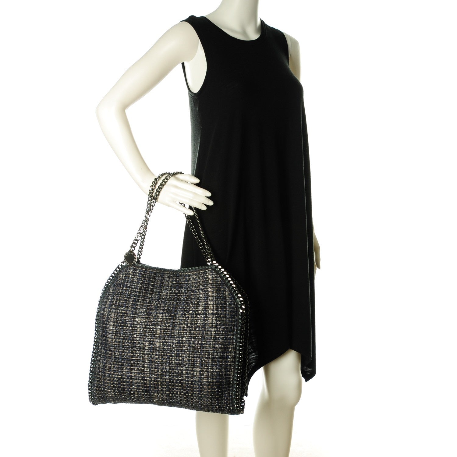 Stella McCartney Metallic Woven Boucle Falabella Blue 2 of 9