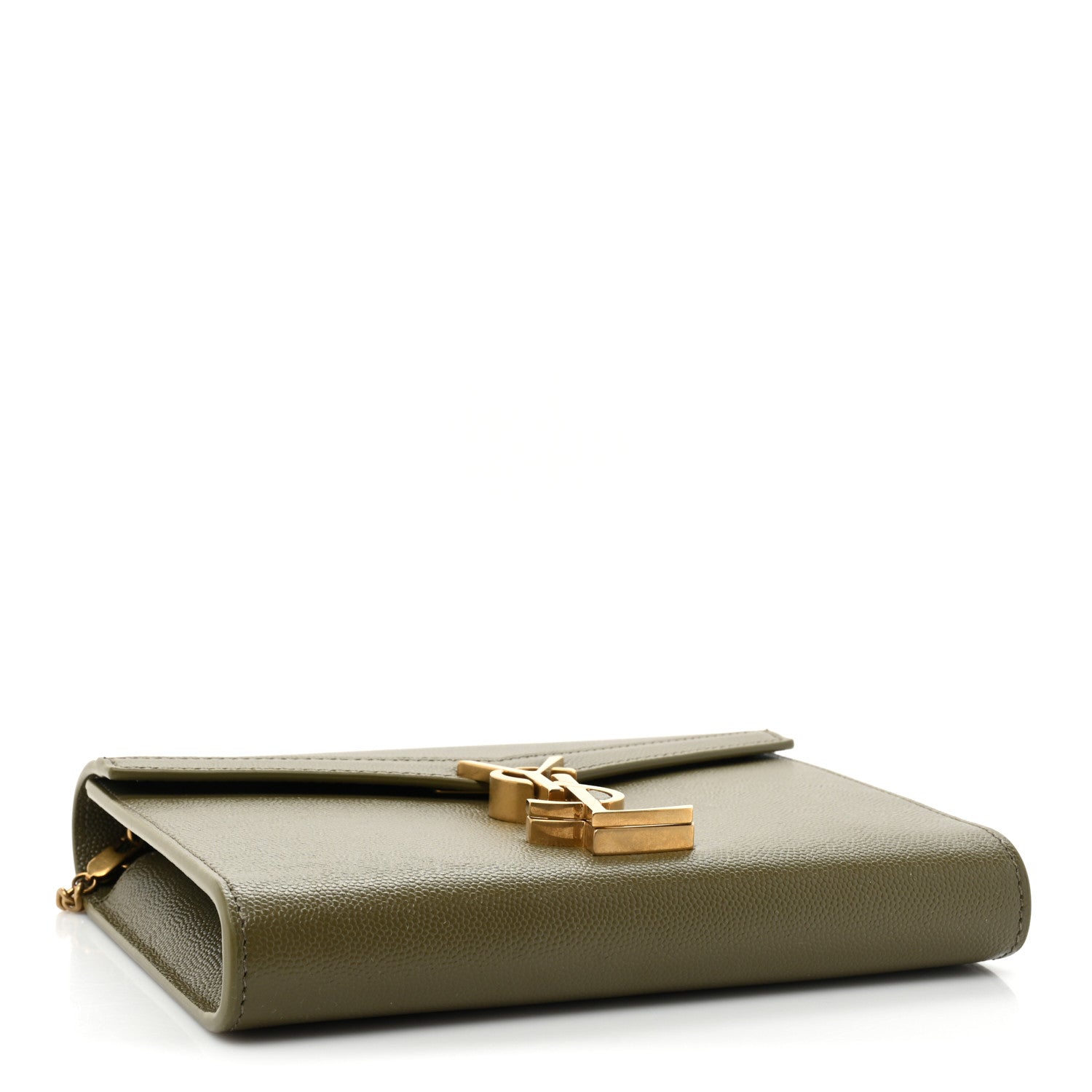 Saint Laurent Grain De Poudre Monogram Cassandra Chain Wallet Ver Kaki 4 of 10