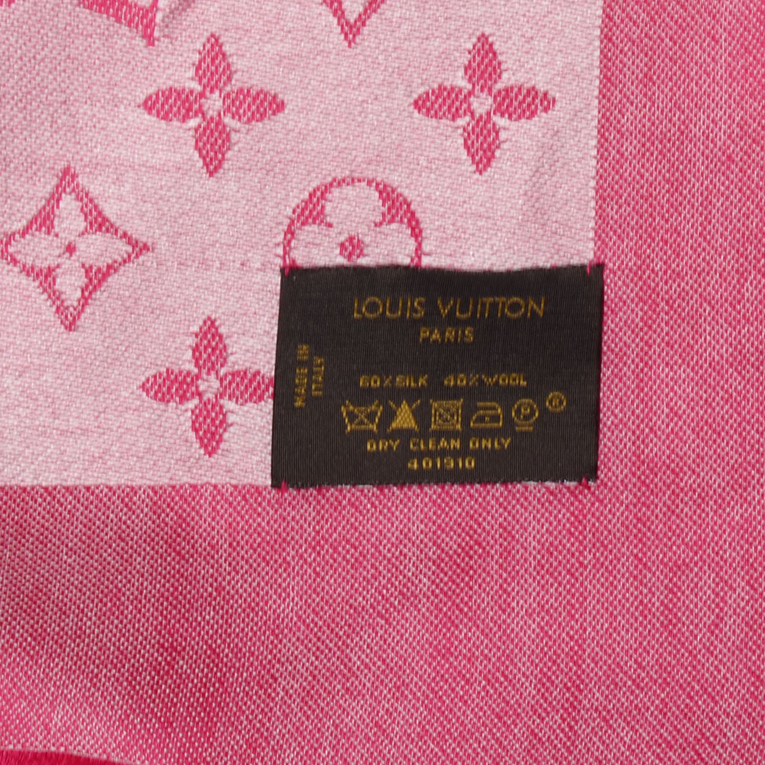 Louis Vuitton Wool Silk Monogram Denim Shawl Pivoine 5 of 5