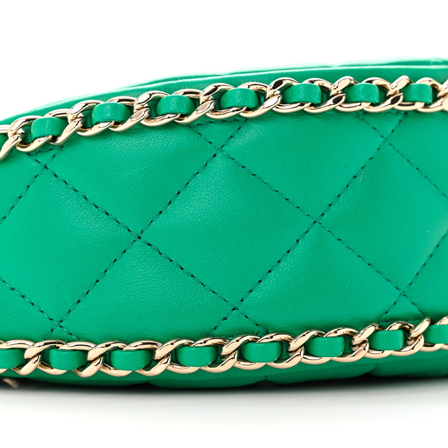 Lambskin Quilted Small Hobo Bag Green