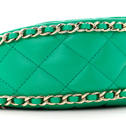 Chanel Lambskin Quilted Small Hobo Bag Green 9 of 11