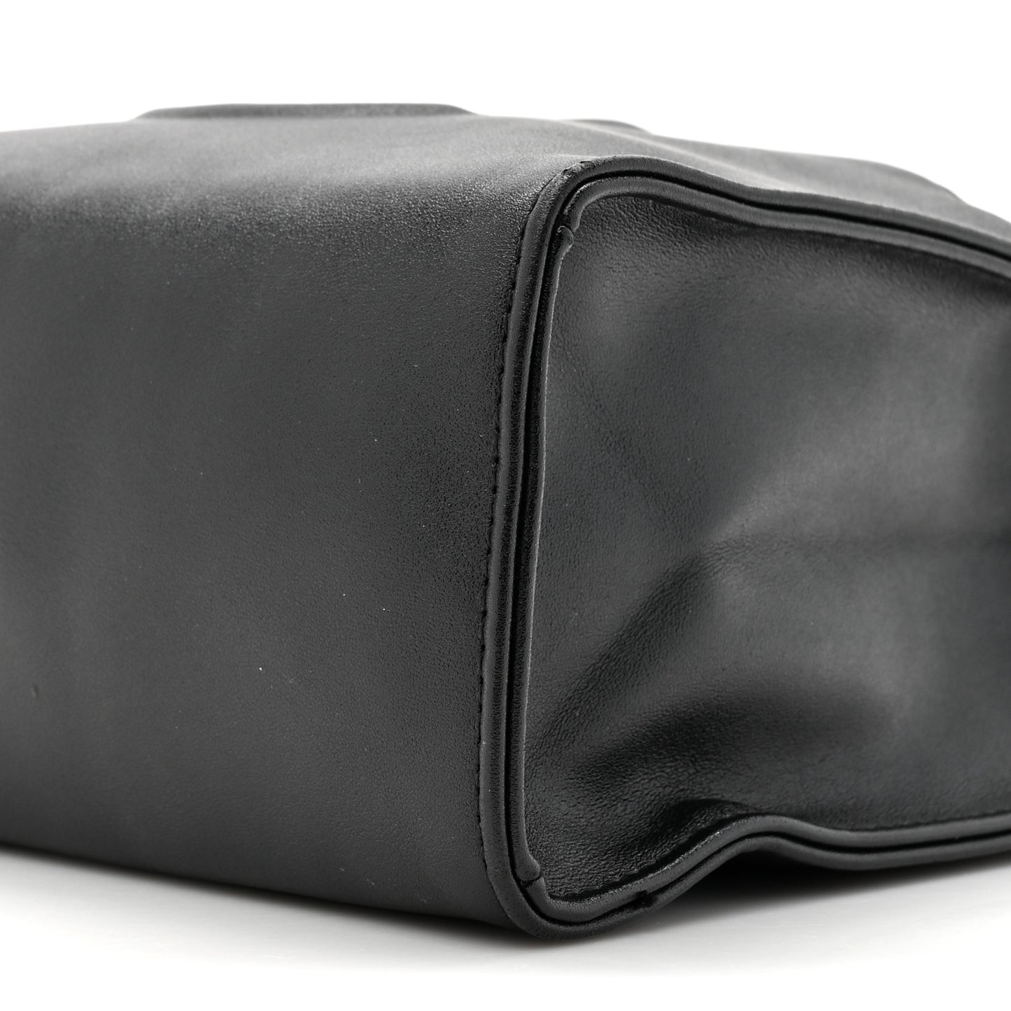 Vegan Leather Small Shopping Bag Black