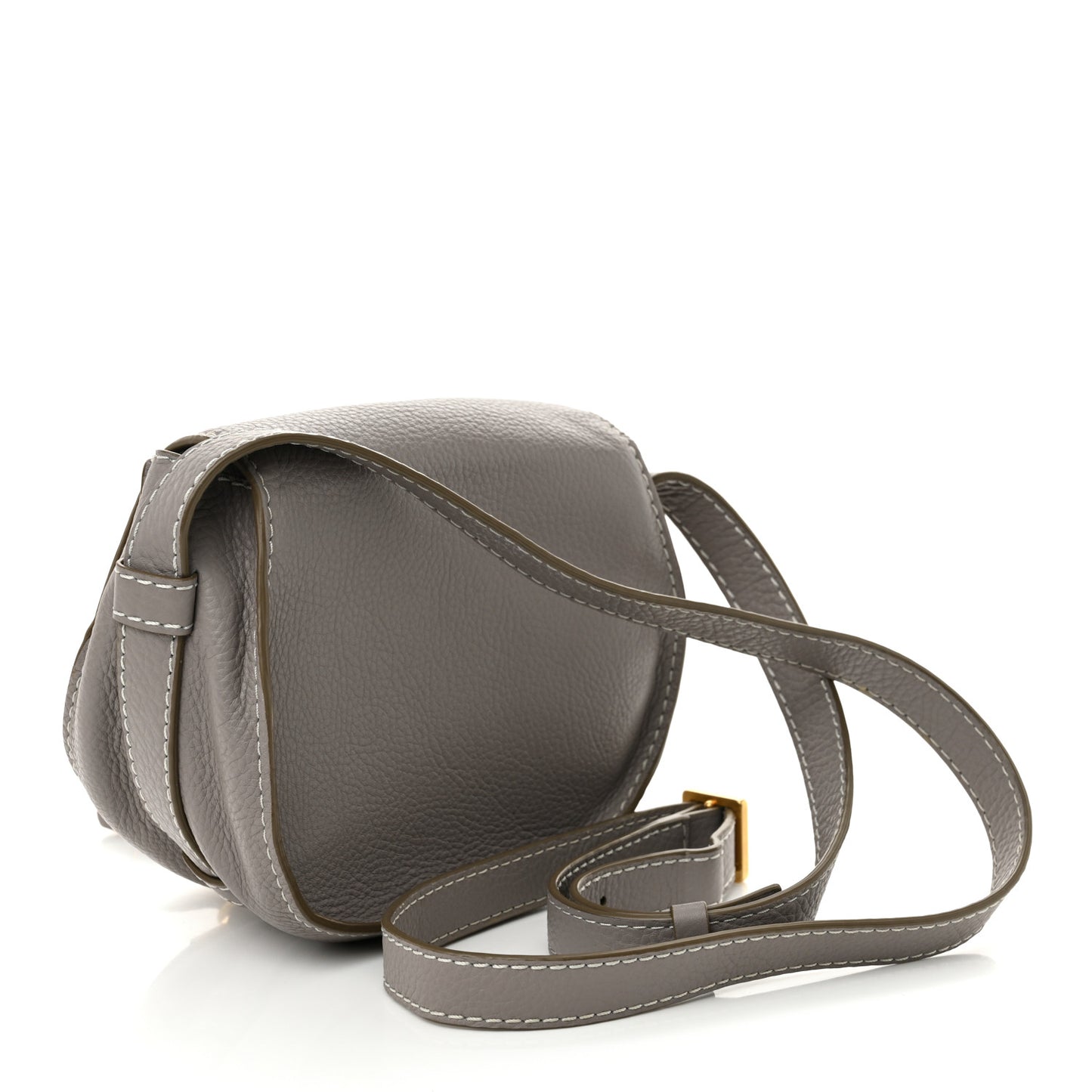 Calfskin Mini Marcie Round Crossbody Bag Cashmere Grey