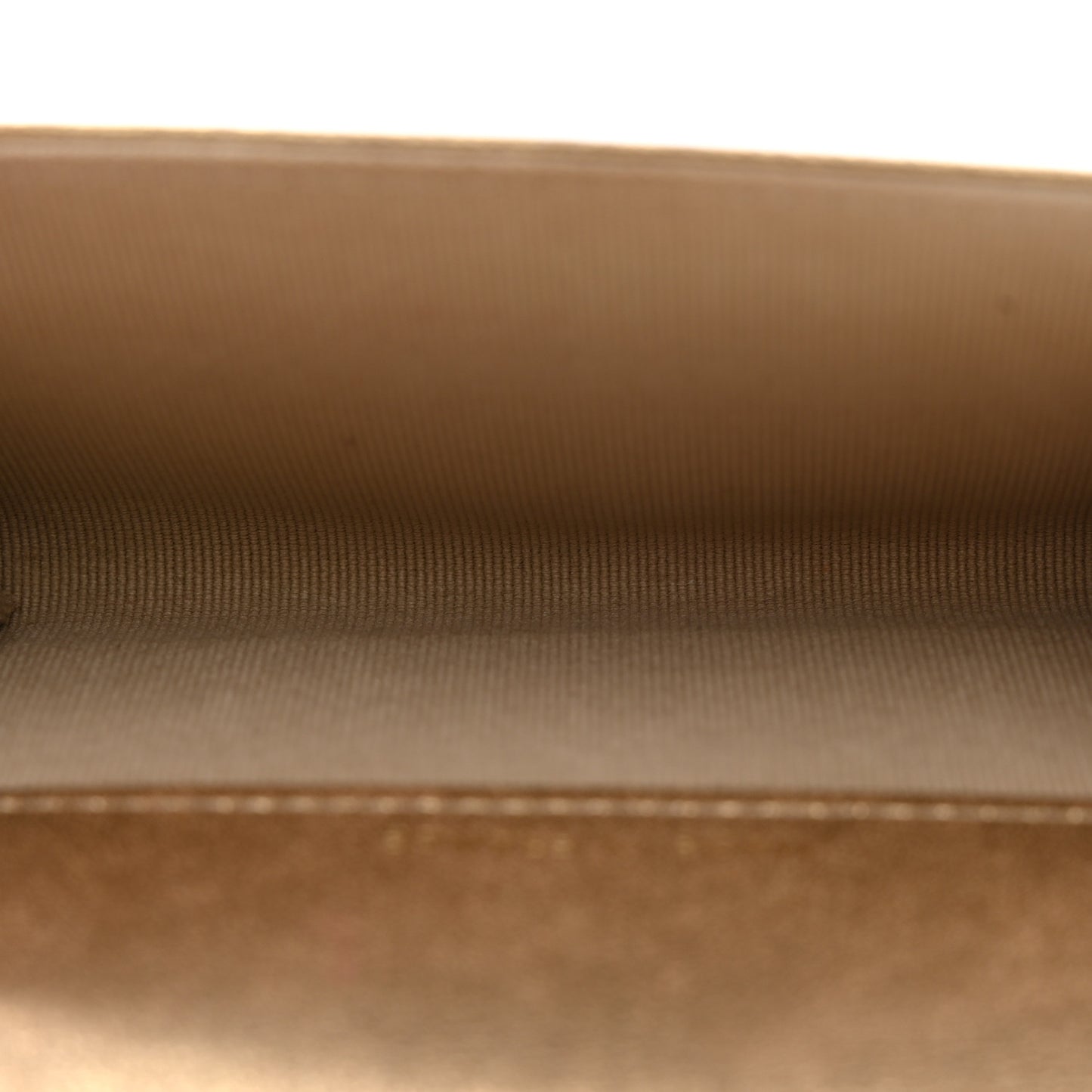 Metallic Lambskin Quilted Flap Card Holder Wallet Gold