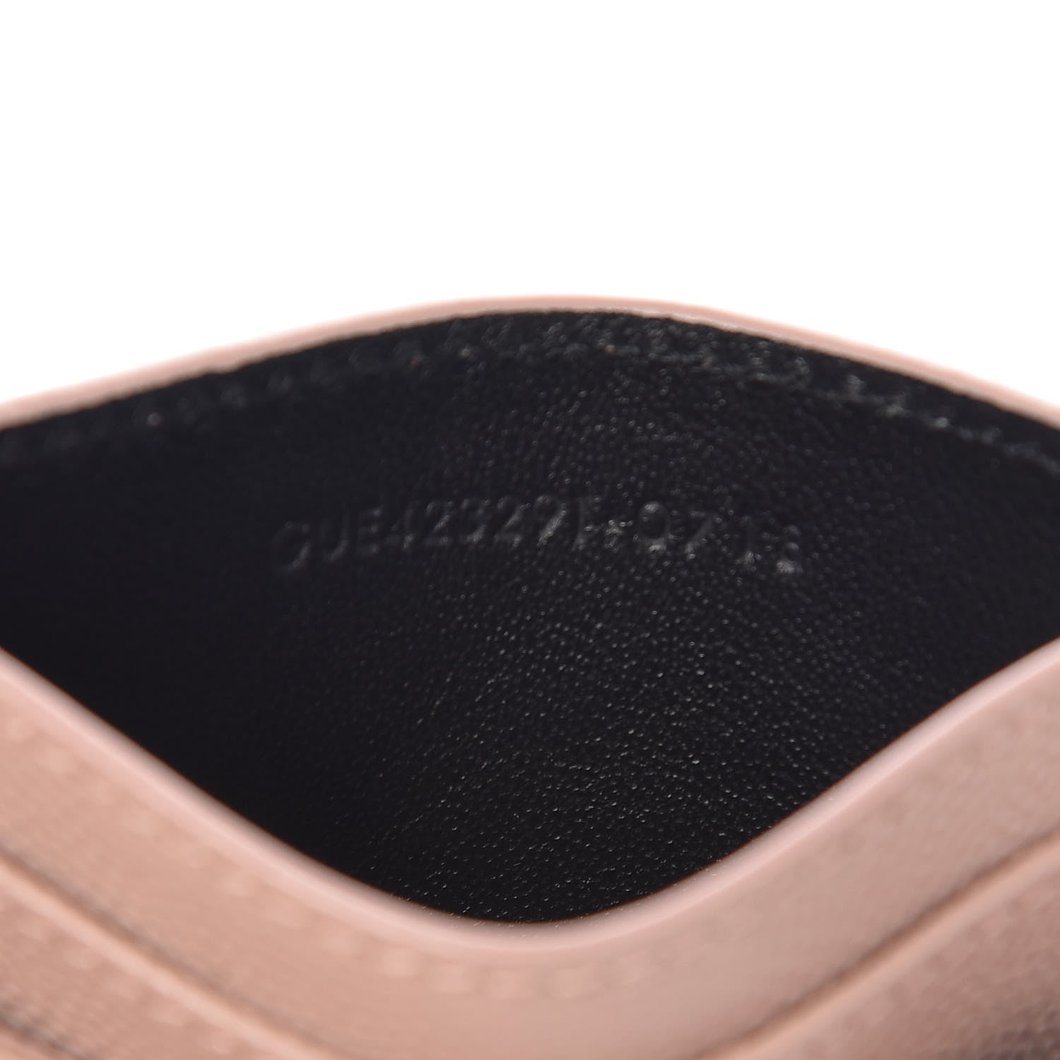 Saint Laurent Grain De Poudre Matelasse Chevron Monogram Credit Card Case Pale Blush 7 of 7