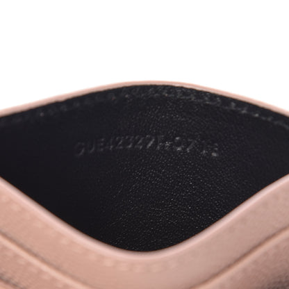 Saint Laurent Grain De Poudre Matelasse Chevron Monogram Credit Card Case Pale Blush 7 of 7