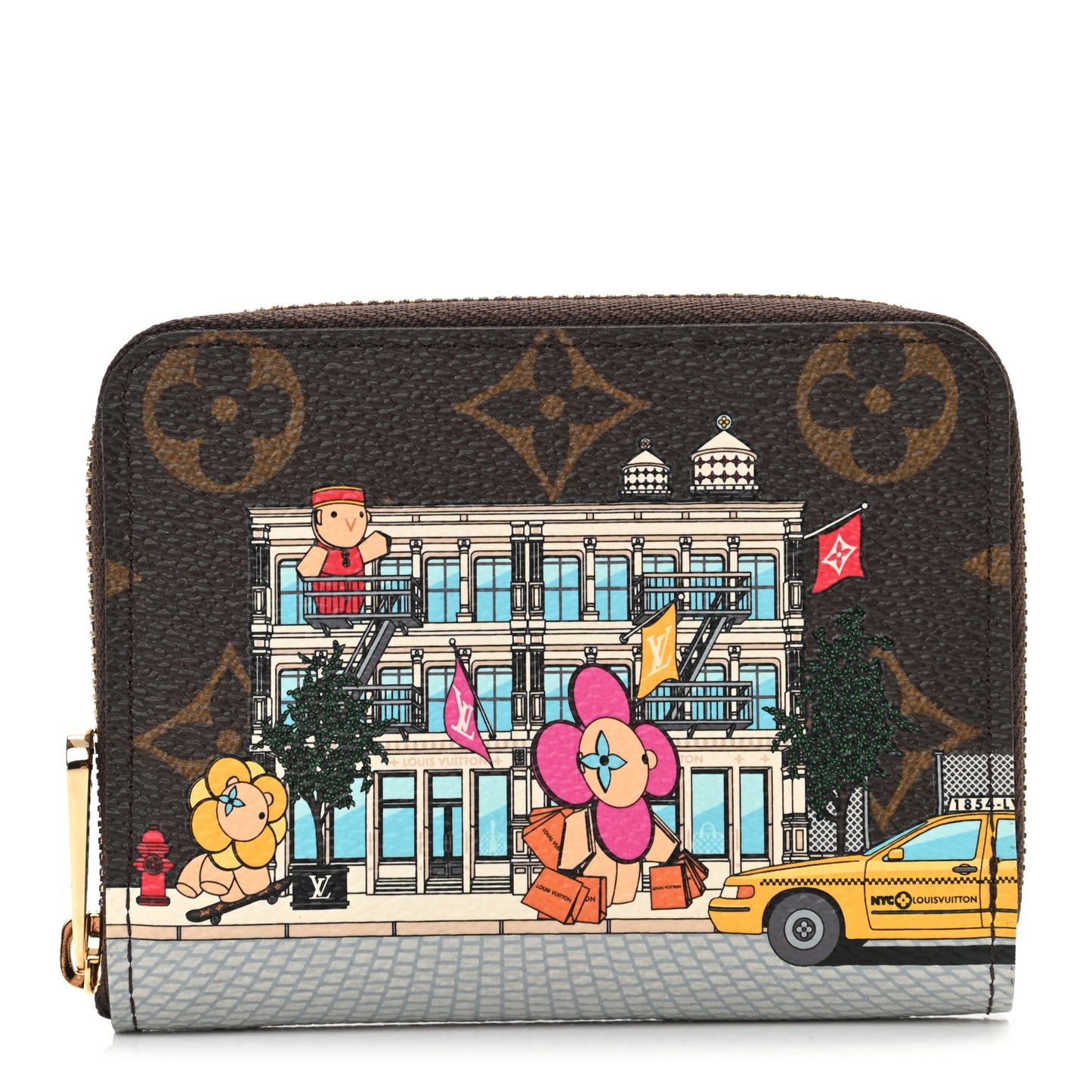 Monogram 2022 Christmas Animation New York Soho Zippy Coin Purse Yellow