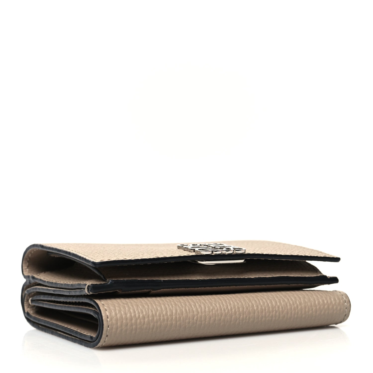 Loewe Pebble Grain Calfskin Anagram Small Vertical Wallet Sand 4 of 11