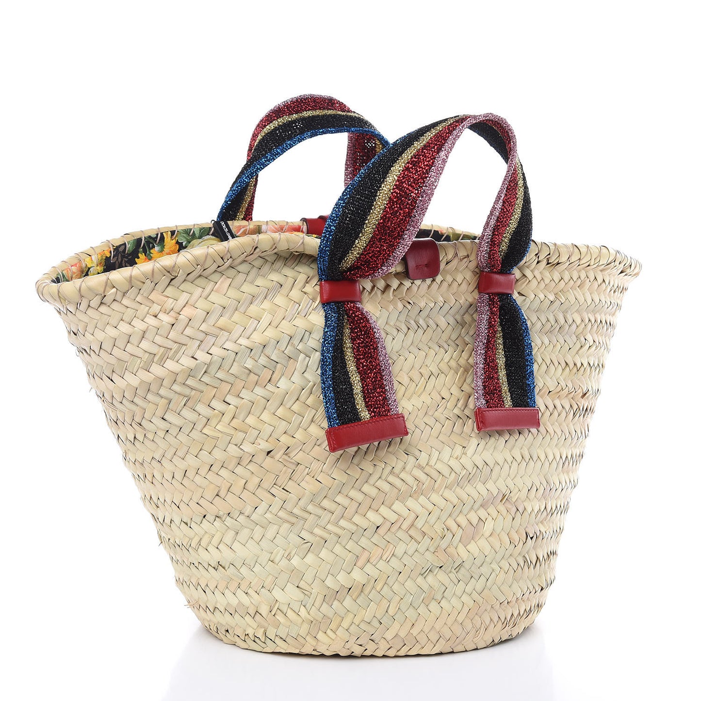Woven Raffia Kendra Logo Tote Multicolor
