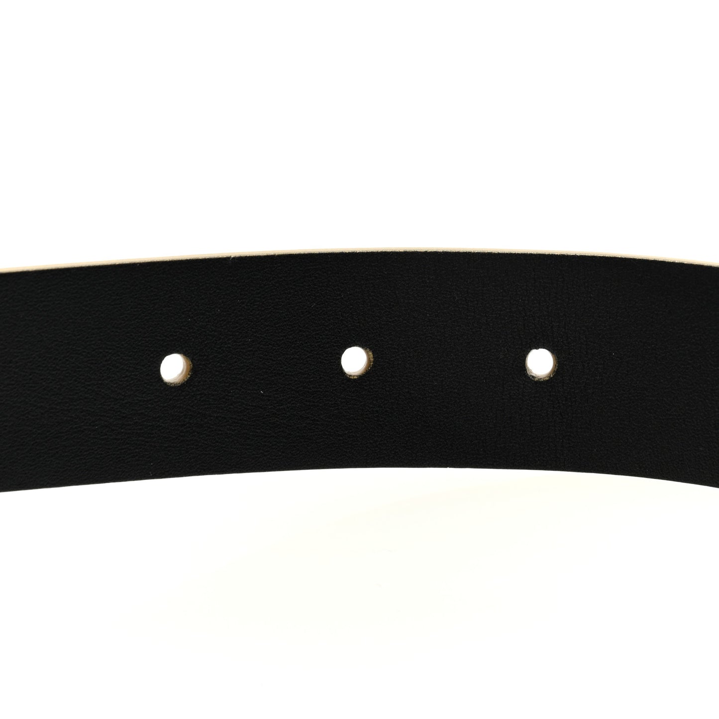 Metallic Calfskin Logo Belt 75 30 Gold