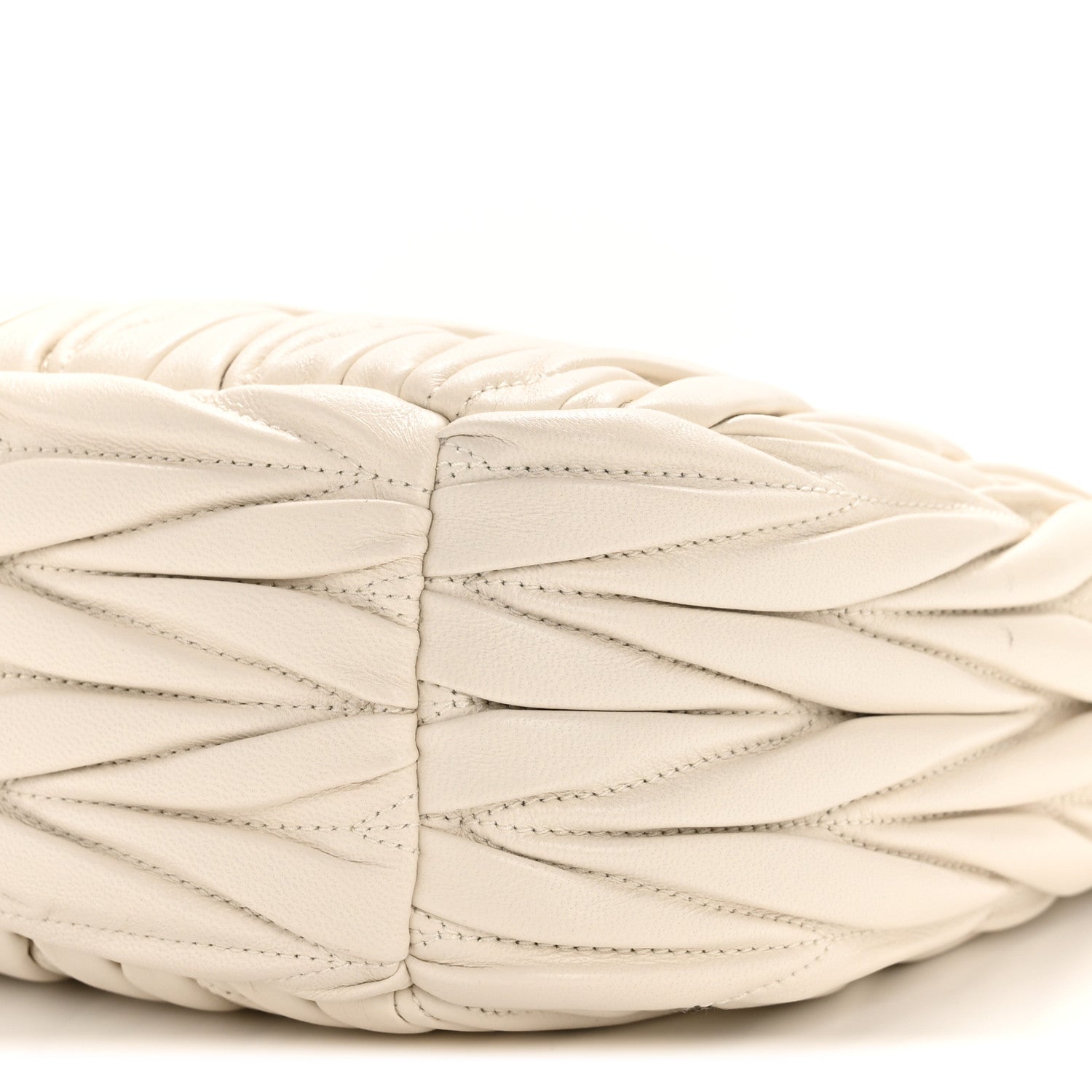 Miu Miu Nappa Matelasse Regular Wander Hobo White 10 of 11