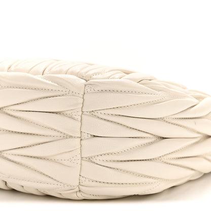 Miu Miu Nappa Matelasse Regular Wander Hobo White 10 of 11