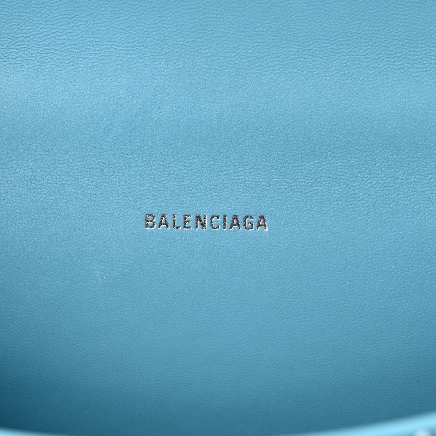 Balenciaga Strass Suede Hourglass Top Handle Bag XS Light Blue 6 of 13