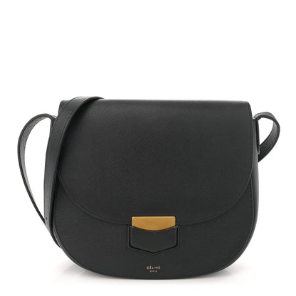 Celine Grained Calfskin Compact Trotteur Black 1 of 12