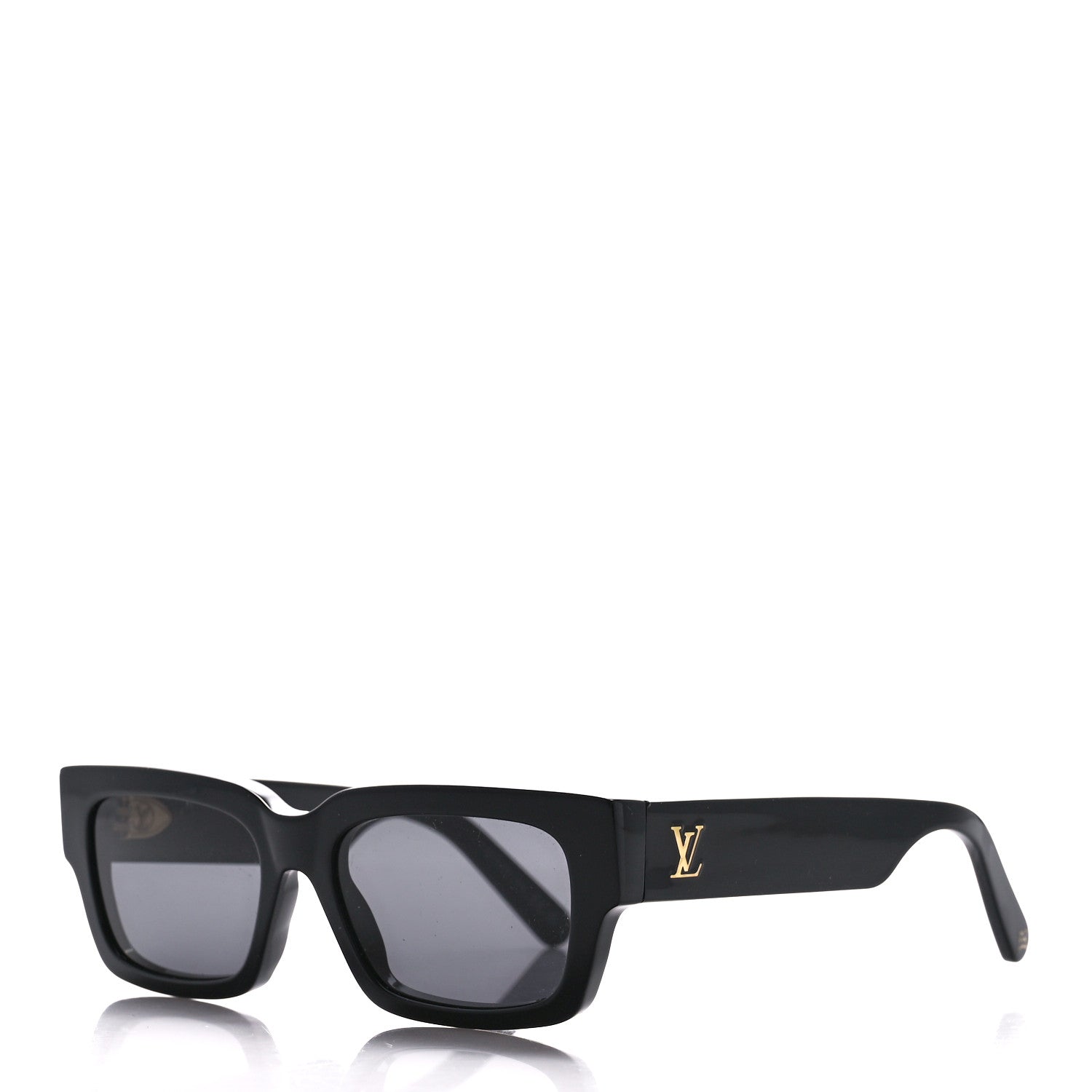 Louis Vuitton Acetate LV Frame Rectangle Sunglasses Z1722W Black 1 of 9
