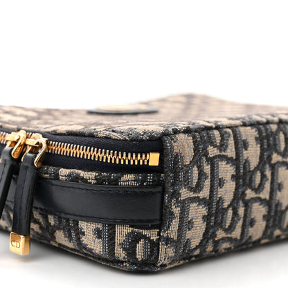 Christian Dior Oblique 30 Montaigne Top Handle Box Bag Blue 10 of 13
