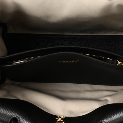 Chanel Grained Calfskin Suede Urban Essentials Shopping Bag Dark Beige Black 5 of 10