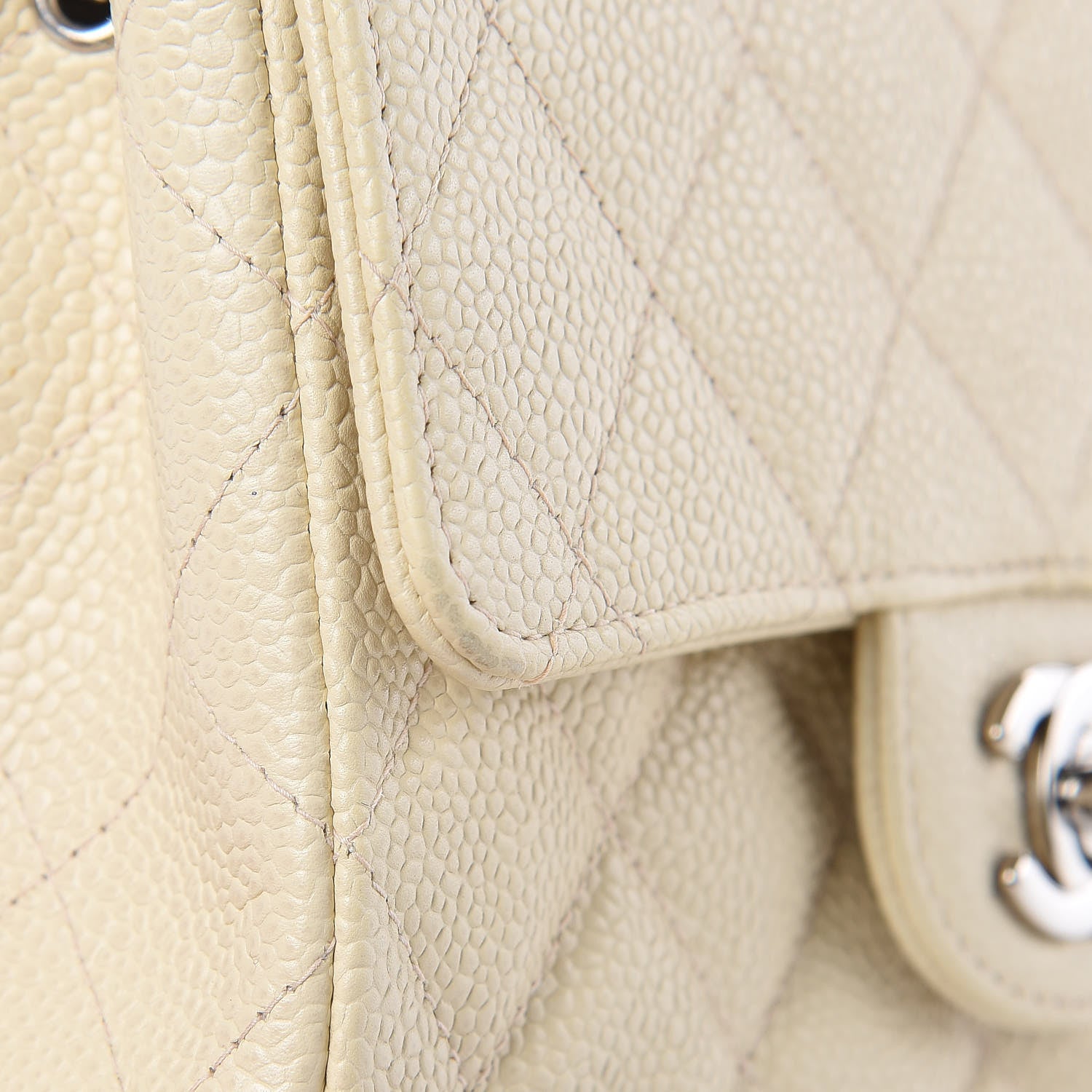 Chanel Caviar Quilted Mini Square Flap Light Beige 11 of 12
