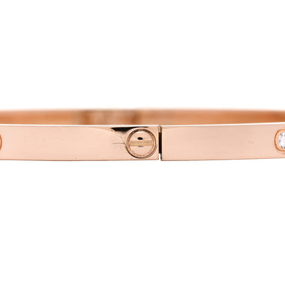 Cartier 18K Pink Gold 6 Diamond Small LOVE Bracelet 19 3 of 6