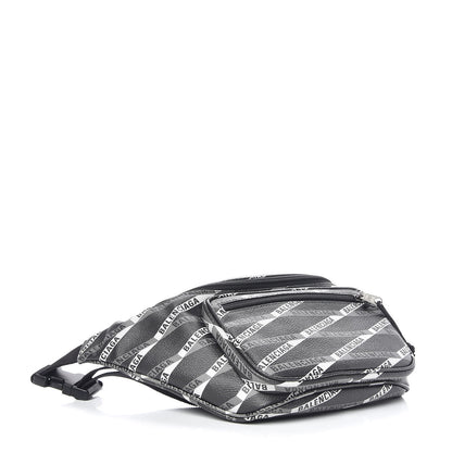 Balenciaga Coated Canvas Losange Monogram Explorer Belt Bag Black Grey 4 of 9