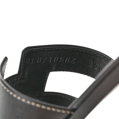 Hermes Box Calfskin Oran Sandals 35.5 Black 8 of 10