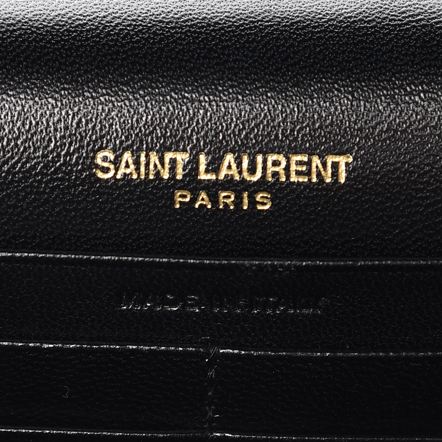 Saint Laurent Sequin Striped Classic Monogram Kate Tassel Chain Wallet Black Gold 11 of 18