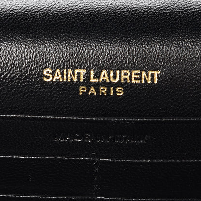 Saint Laurent Sequin Striped Classic Monogram Kate Tassel Chain Wallet Black Gold 11 of 18
