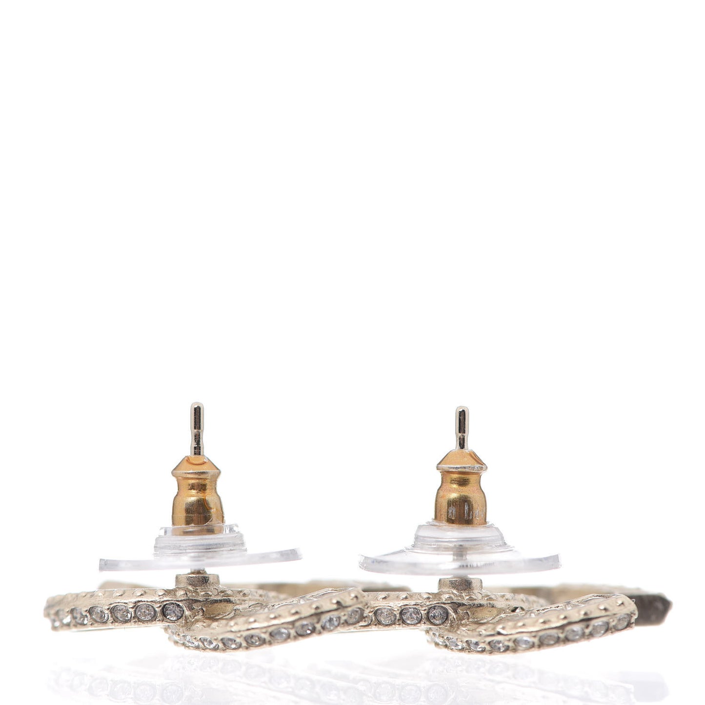 Crystal Timeless CC Earrings Light Gold
