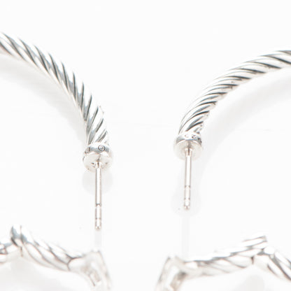 David Yurman Sterling Silver Cable Classics Extra Large Hoop Earrings 3 of 5