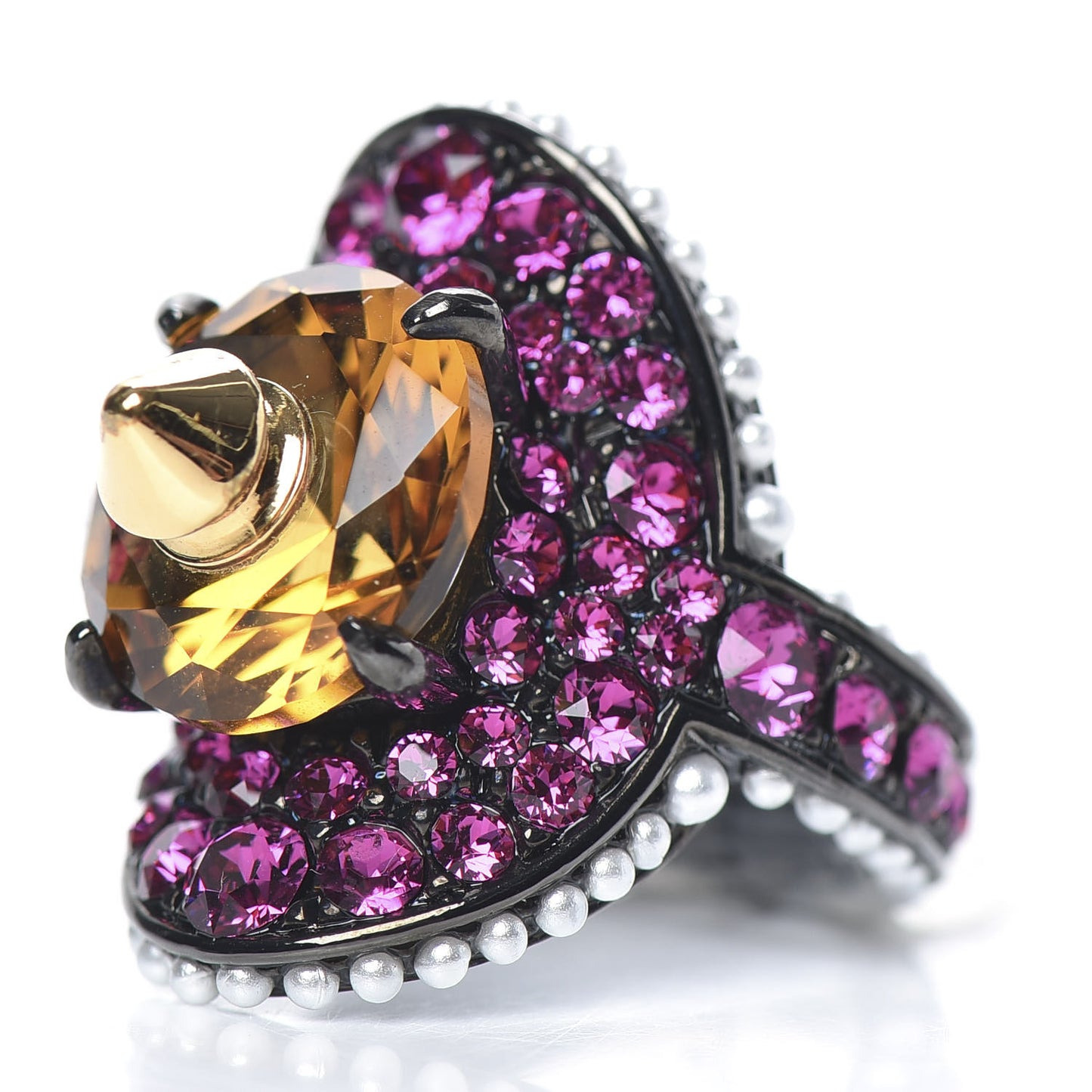 Swarovski Crystal Pearl Ring 6 Multicolor