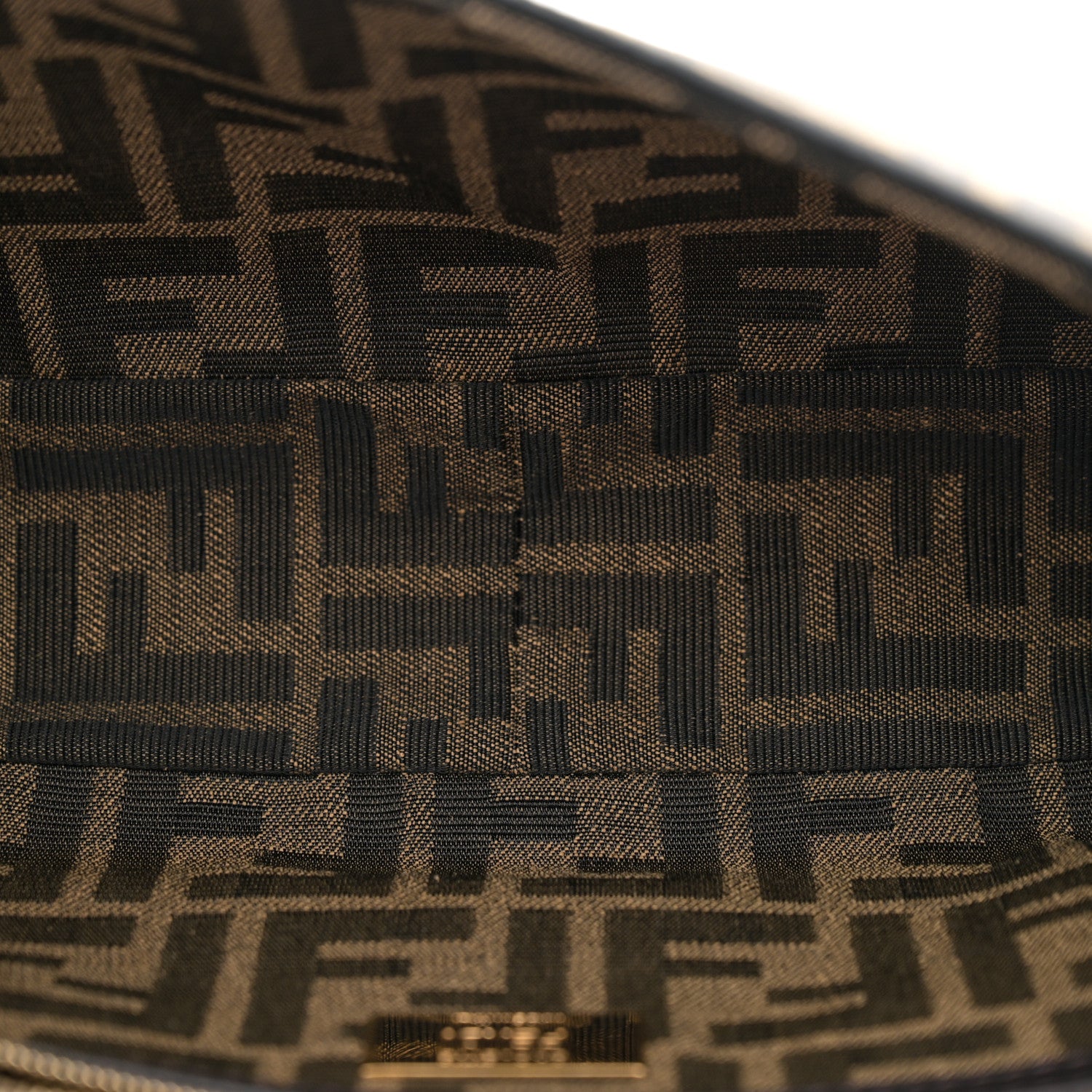 Fendi Fabric Jacquard FF 1974 Medium Baguette Tobacco Moro Black 5 of 12