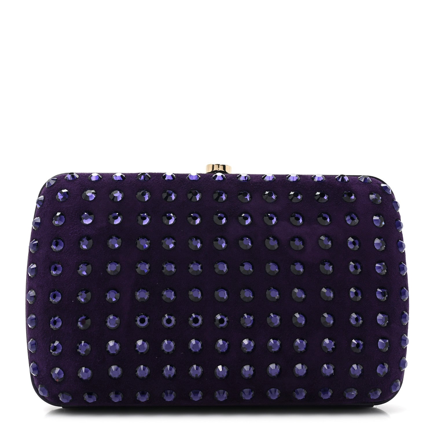 Gucci Satin Swarovski Crystal Clutch Purple 1 of 12