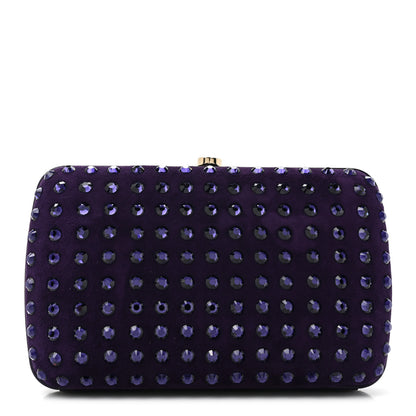 Gucci Satin Swarovski Crystal Clutch Purple 1 of 12