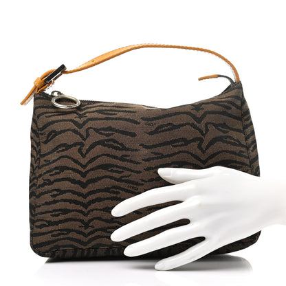 Fendi Canvas Tiger Print Mini Pochette Brown 2 of 10