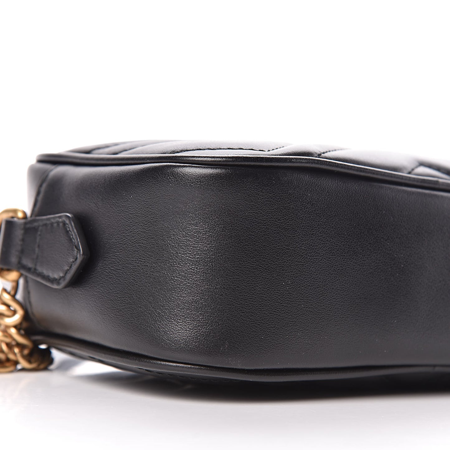Calfskin Matelasse Mini GG Marmont Chain Shoulder Bag Black